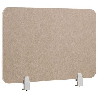 Beliani Beliani - Panel Separador Ac&uacute;stico Biombo Escritorio Pet Abrazaderas De Montaje Tela Tapizado 80 X 50 Cm Beige Split