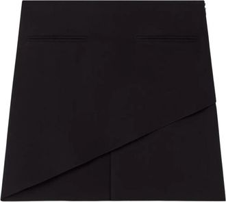 Courr&egrave;ges Asymmetrische wikkel-minirok - Dames - Korte rokken - Zwart - XS - Polyester - Rokken