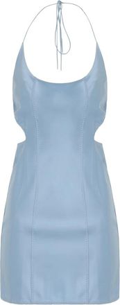 ANNA OCTOBER Mini Satijnen Jurk - Dames - Korte kleedjes - Blauw - S - Satijn - Kleedjes