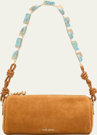 Cult Gaia Zozina Faux Turquoise & Suede Shoulder Bag