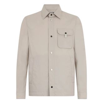 Herno Light Jackets, male, Beige, Size: L Windbreaker with Classic Design