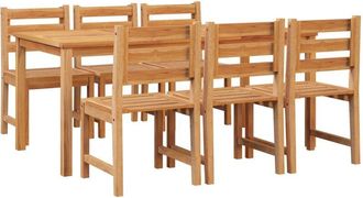 vidaXL 7 Piece Garden Dining Set Solid Wood Teak vidaXL