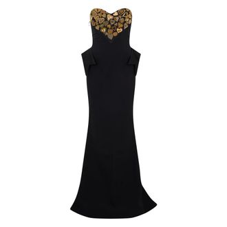 Moschino Long Dress with Sweetheart Neckline - female - Moschino - Gowns - Black - S - Dresses