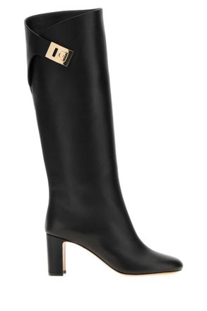 Ferragamo Black Leather Boots