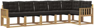 vidaXL Conjunto De Sof&aacute;s De Exterior 6 Uds. Blanco Y Negro Vidaxl