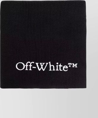 Off-white logo knit scarf ribbed texture