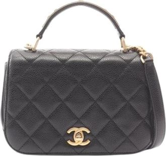 Chanel Pre-owned Vintage Schoudertas - Dames - Vintage Handtas - Zwart - ONE Size - Leer - Vintage