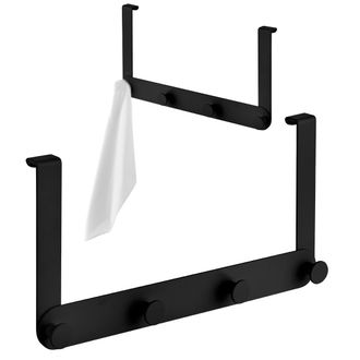 OEM Percha Para Cabina De Ducha, Gancho Cu&aacute;druple Para Toallas, Acero Negro