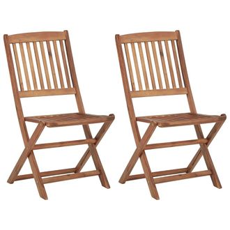 vidaXL Vidaxl Sedie Da Giardino Pieghevoli 2 Pz In Legno Massello DAcacia