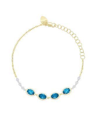 Meira T 14K 2.52 Ct. Tw. Diamond & Blue Topaz Bracelet