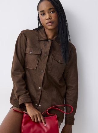 Twik Womens Faux-suede shirt