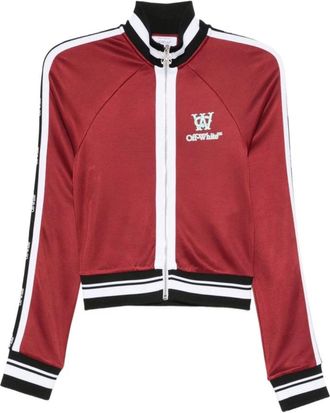 Off-white Hoodies & sweatvesten, Dames, Rood, M, Rode Jack met Rits en Logo