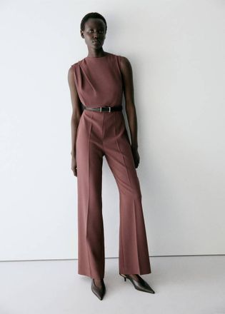 Mango Abito a tuta cintura marrone - Donna - XXS - MANGO