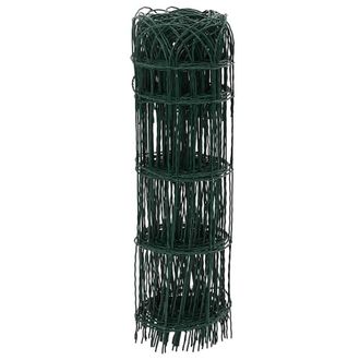 Berkfield Home Garden Border Fence Powder-coated Iron 25x0.65 m in Green