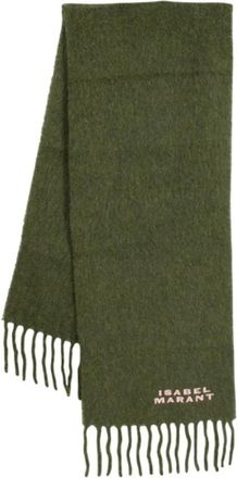 Isabel Marant Firny Scarf - Dames - Wintersjaals - Groen - ONE Size - Wol - Accessoires