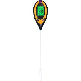 OEM Medidor De Ph Del Suelo, Comprobador 4 En 1 De Humedad, Luz, Ph Y Temperatura Del Suelo, Kit De Herramientas De Jardiner&iacute;a, Bater&iacute;a Incluida, Amarillo