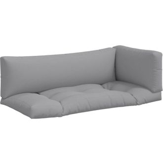 vidaXL Cojines Para Palets 3 Unidades Tela Gris Vidaxl