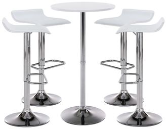 Clp Clp - Juego De Mesa & 4 Taburetes De Bar Esberg Blanco