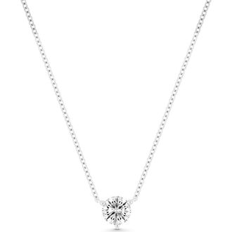 Bony Levy 18K Gold Diamond Prong Solitaire Pendant Necklace, 0.50ct. in 18K White Gold/diamond at Nordstrom, Size 18