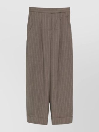 Max Mara pinstripe high waist pleated tailored trousers
