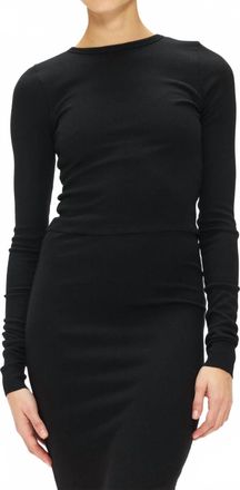 &Eacute;terne Cropped Ribbed Fitted Top In Black