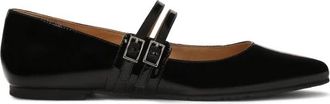 Kazar Gelakte ballerinas met twee bandjes - Dames - Ballerinas - Zwart - 41 EU - Leer - Schoenen