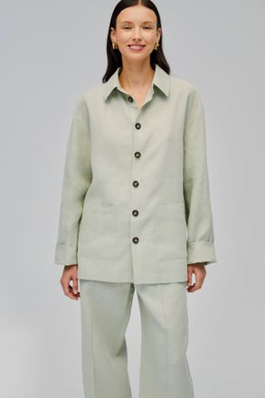 Sleeper Unisex Linen Shirt in Light Pistachio Green