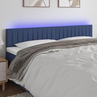 vidaXL Cabecero Con Led De Tela Azul 180x5x78/88 Cm Vidaxl