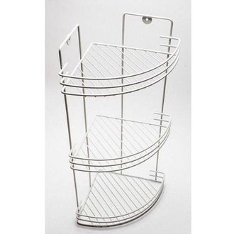 Trade Shop Trade Shop - Estante De Ba&ntilde;o De Esquina De 3 Niveles Estantes De Metal Blanco 59x22x22cm