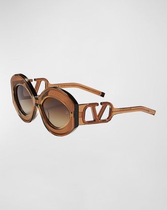 Valentino Garavani V-Soul Acetate Butterfly Sunglasses