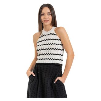 Kocca Sleeveless Tops, female, White, Size: XS Stylish horizontally banded top