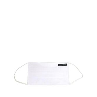 Dolce & Gabbana Mascherina in Cotone Pieghettato - - Accessories - Uomo - Bianco - ONE SIZE