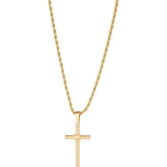 Eye Candy Los Angeles Cross 18K Gold Plated Pendant Necklace at Nordstrom Rack