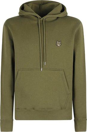 Maison Kitsuné Hoodies, male, Green, S, Fox Head Patch Hoodie
