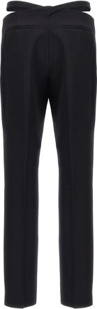 The Attico Womens Black Virgin Wool Dress Pants