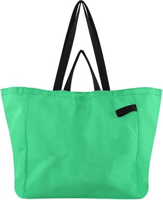 Generic Bright Green pattern Reusable Canvas Tote Bag, Heavy Duty Grocery Shopping Bag with Hard Bottom Large Capacity Double Handles Work Groceries Travel