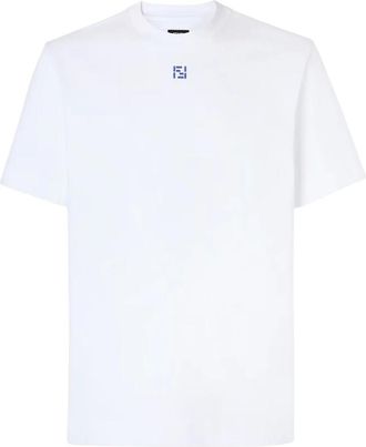 Fendi T-Shirts, male, White, Size: XL Regular-Fit T-Shirt