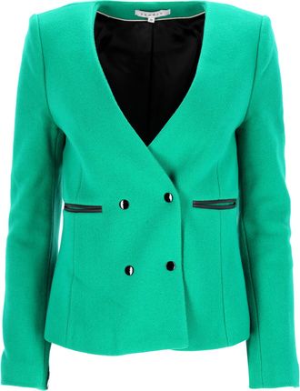 Sandro Dubbelknoops blazer met zakken van Sandro Paris in groene wol