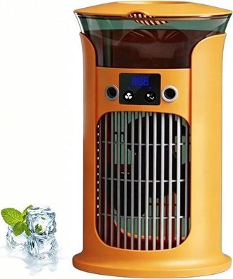 No Brand Ventilador/enfriador De Aire Port&aacute;til Sin Aspas Con Dep&oacute;sito De Agua De 880 Ml, 3 Velocidades, Flujo De Aire De Gran Angular De 180&deg; Y 7 Luces Led: Ve
