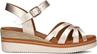 Stefano Lauran Gouden Geknoopte Dames Sandalen - Dames - Sleehakken - Geel - 39 EU - Leer - Schoenen