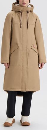 Hunter Jane Hooded Water Repellent Coat in British Tan at Nordstrom, Size X-Small