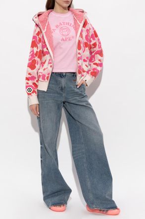 A Bathing Ape T-shirt With Logo, Womens, Pink