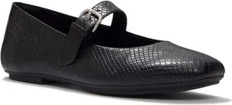 FitFlop Delicato Snake Mary Janes in All Black at Nordstrom, Size 7.5