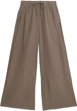 M&S Collection Linen Palazzo Pants in Natural Beige at Nordstrom, Size 14