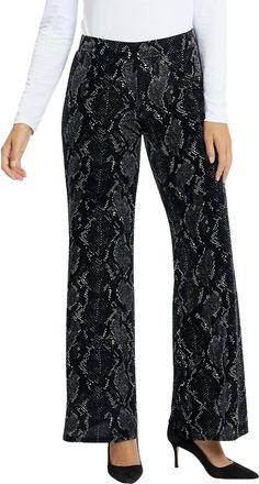 Jude Connally Trixie Velvet Pants In Snakeskin Black