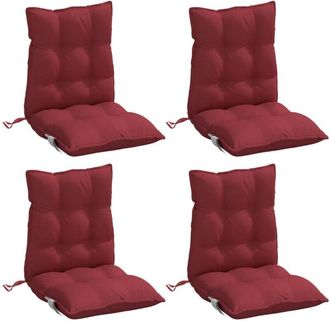 vidaXL Cojines Para Silla Respaldo Bajo 4 Uds Tela Oxford Rojo Tinto Vidaxl