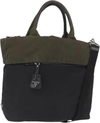 Prada Pre-owned Tote Bags, female, Multicolor, Size: ONE SIZE Pre-owned Vintage Nylon Tote Bag