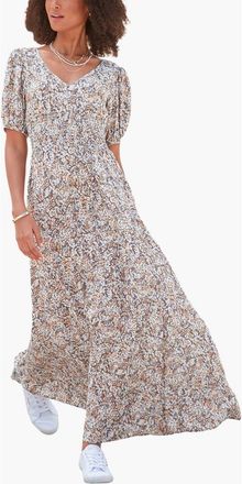 Lascana Womens Floral Print Maxi Dress in Grey Multi at Nordstrom, Size 12