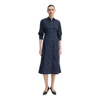 Theory Dames, Jurken, Blauw, Maat: 2XS Katoen