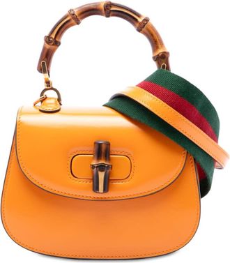 Gucci Pre-owned Gucci Mini Calfskin Web 1947 Bamboo Top Handle Bag Ladies SF1HWQBD3314Z2PL